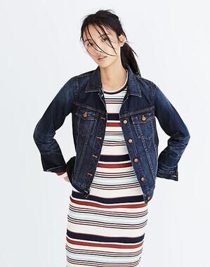 Madewell Womens XS Jean Jacket Briarwood H8341 Denim Cotton Western Cottage Blue